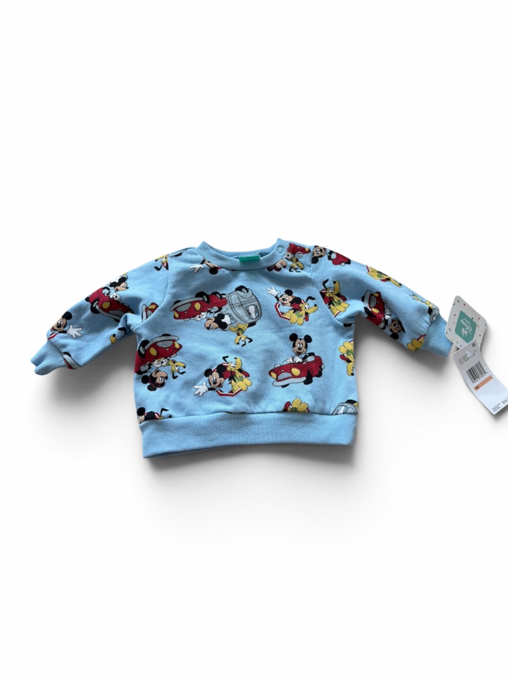 Disney Light Blue Mickey Mouse Printed Kids Sweatshirt 3M